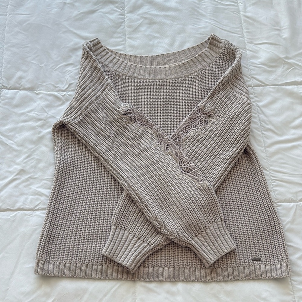 Hollister beige sweater lace fairycore size M